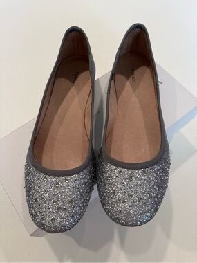 Style & Co. Angelynn Pewter Rhinestone Sparkle Flats Size 9.5M NWT